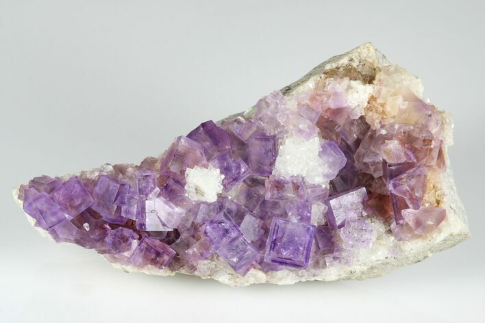 Purple, Cubic Fluorite Crystals with Quartz - Berbes, Spain #183835